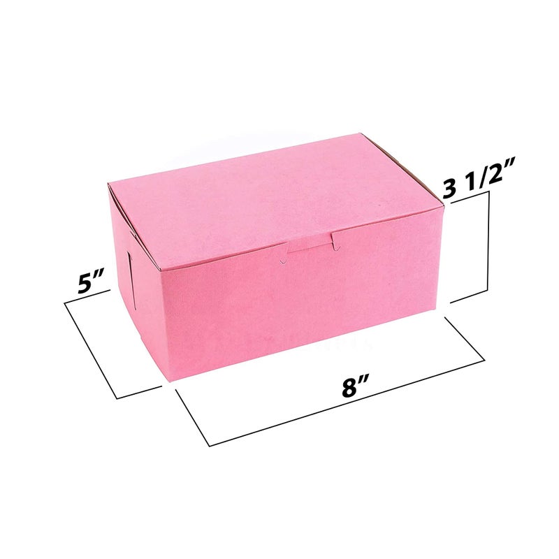 MT Products Pink Pastry Boxes 8" x 5" x 3.5" - Kraft Bakery Boxes No-Window (Pack of 25) - Made in USA - Image 3
